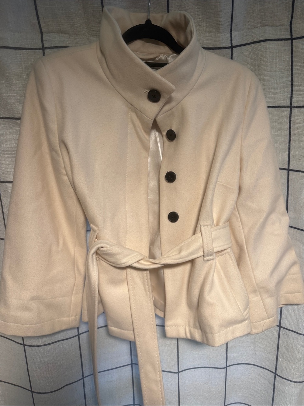 Old Navy Women's Cream Funnel Neck Short Coat